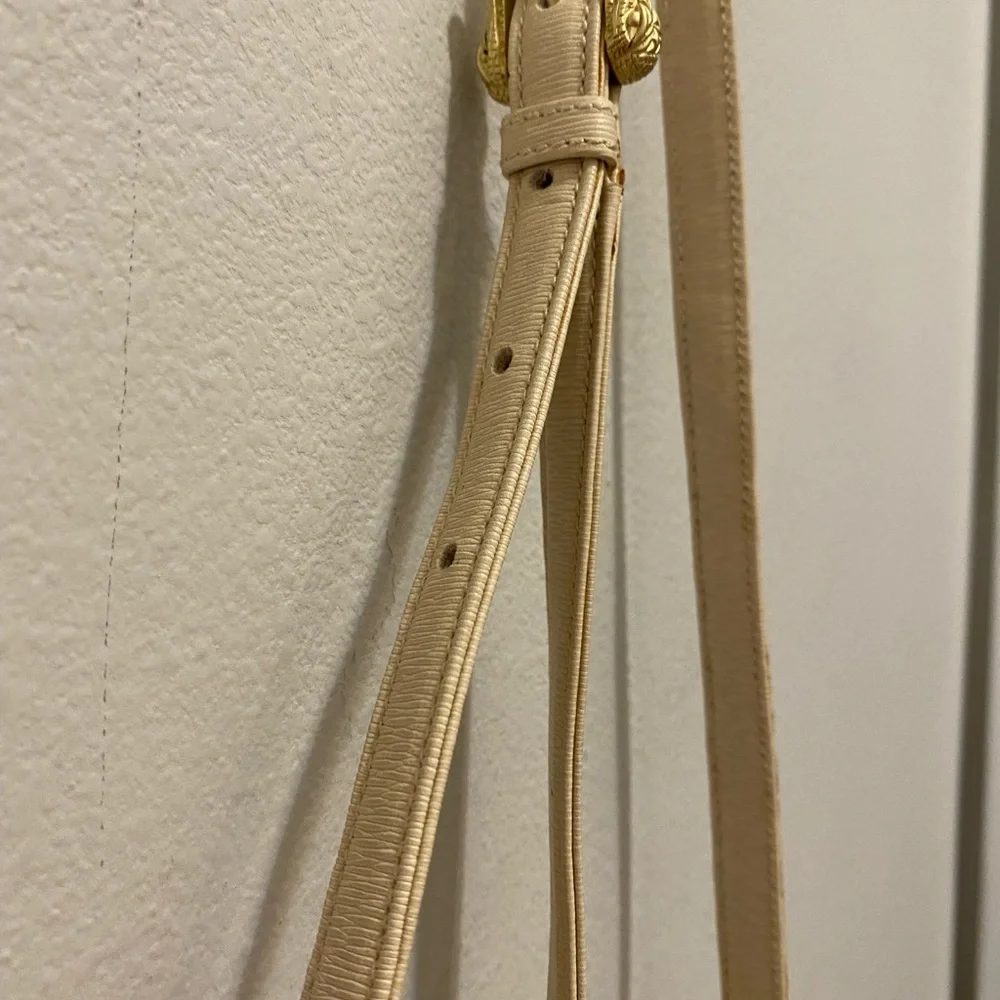 Barry Kieselstein-Cord  cream colored leather shoulder bag signature Alligator - Picture 13 of 16